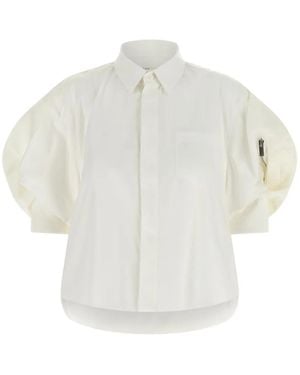 Sacai Chemise À Manches Bouffantes - White