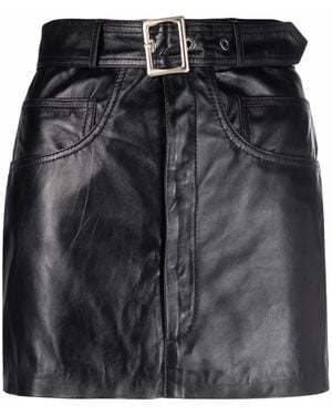 Manokhi Leather Mini Skirt - Black