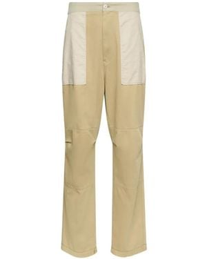 MM6 by Maison Margiela Paneled-Design Workwear Cotton Trousers - Natural