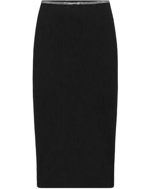 Philipp Plein Gonna Midi Signature - Nero