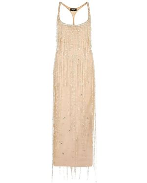 DSquared² Crystal-Embellishment Maxi Dress - White