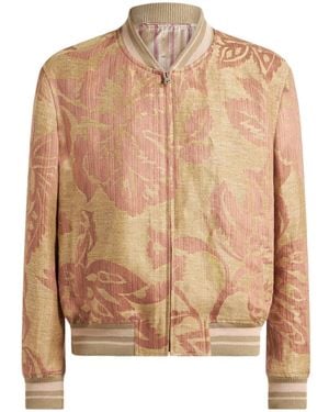 Etro リネン ボンバージャケット - ブラウン