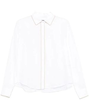 MVP WARDROBE Linen Trim Shirt - White