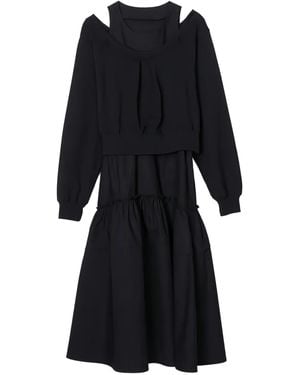 3.1 Phillip Lim Tiered Cold-Shoulder Midi Dress - Black
