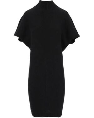 FEDERICA TOSI High-Neck Short-Sleeve Mini Dress - Black