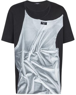 Balmain グラフィック Tシャツ - ブラック