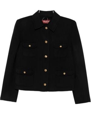 Max Mara Button-Up Pocket-Detail Jacket - Black