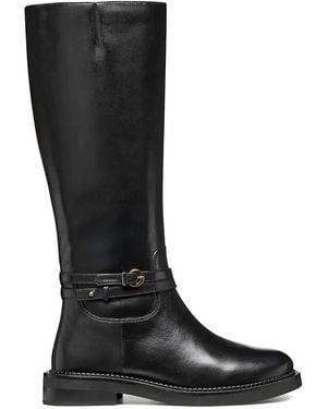 Geox 35Mm Serilda Buckled Knee-High Boots - Black