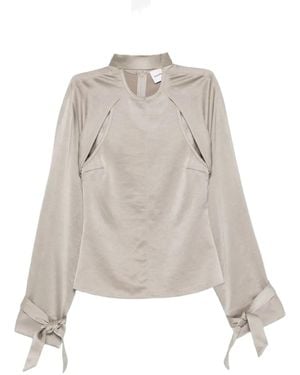 Nanushka Detachable-Bolero Tie-Detail Top - White