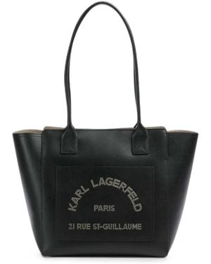 KARL LAGERFELD K/Daily Stud-Embellished Leather Shoulder Bag - Black