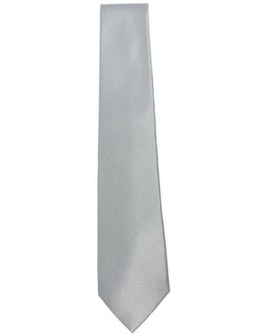 Kiton Gerippte Seidenkrawatte - Weiß