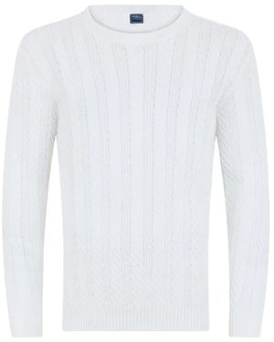 Fedeli Cable-Knit Long-Sleeve Jumper - White