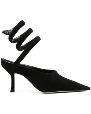 Rene Caovilla 75mm Suede Court Shoes - Black