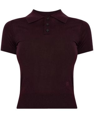 DSquared² Short-Sleeve Wool Polo Shirt - Purple