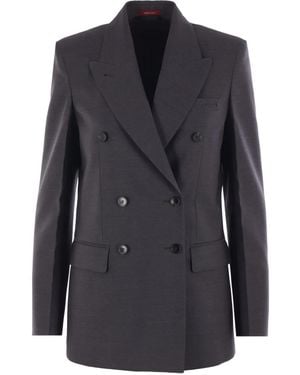 Gucci Double-Breasted Wool Blazer - Black