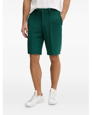 Guess Logo-Detail Piped-Trim Shorts - Green