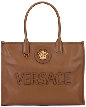 Versace Sac À Main La Medusa En Cuir - Brown
