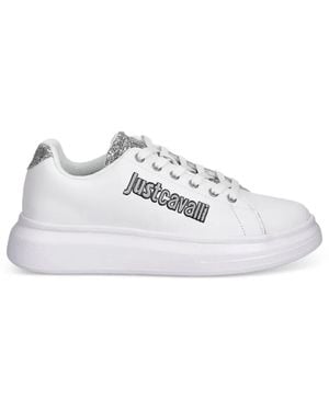 Just Cavalli Zapatillas con ribete de purpurina - Blanco