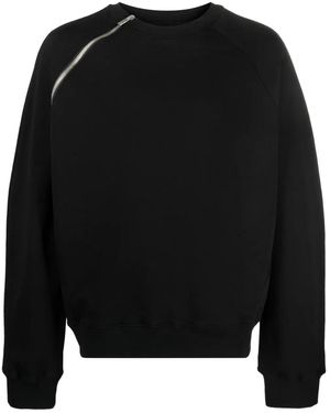 HELIOT EMIL Zip-Detail Cotton Sweater - Black