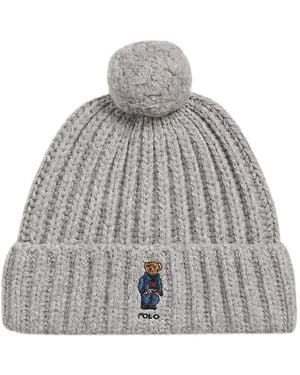 Polo Ralph Lauren Polo Bear Pompom Beanie Hat - Gray
