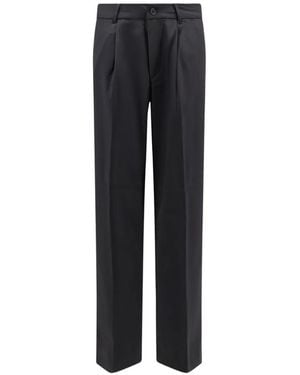 Woodbird Pressed-Crease Zip-Fastening Trousers - Black