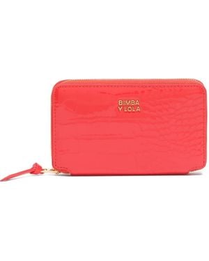 Bimba Y Lola Crocodile-Effect Zip-Around Wallet - Red