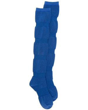 Issey Miyake Gerippte Socken - Blau