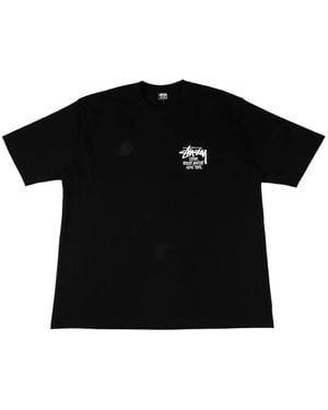 Stussy Dover Street Market New York Logo-Print T-Shirt - Black