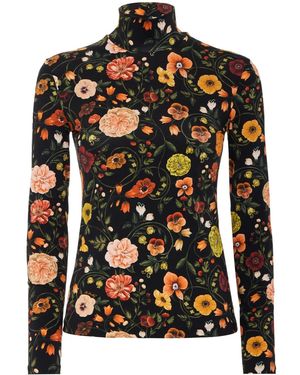 La DoubleJ Floral-Print Top - Black