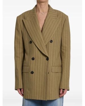 Dolce & Gabbana Dolce & Gabbana Striped Double-Breasted Jacket - Green