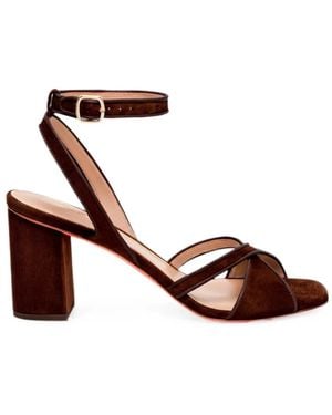 Santoni Attina Block-Heel Sandals - Brown