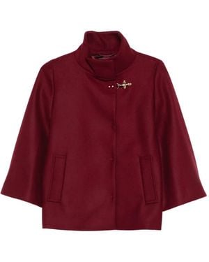 Fay Jack Met Hoge Hals En Gesp - Rood