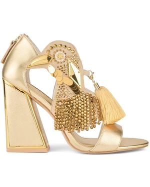 Kat Maconie Aya Embellished Tassel Sandals - Metallic