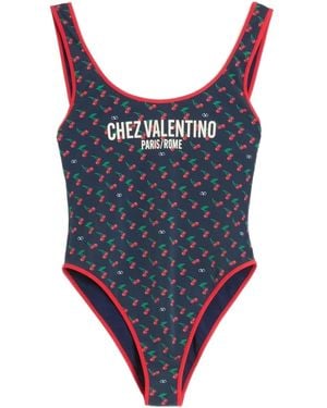 Valentino Garavani Bañador con estampado Cherryfic - Azul