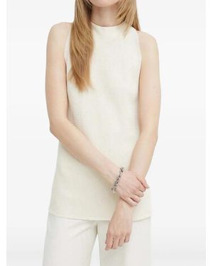 Bruuns Bazaar Side-Slit High-Neck Blouse - White