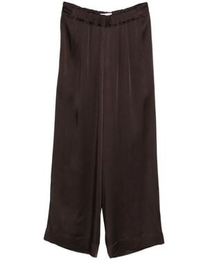 LIBEROWE Pleated Front Palazzo Pants - Brown