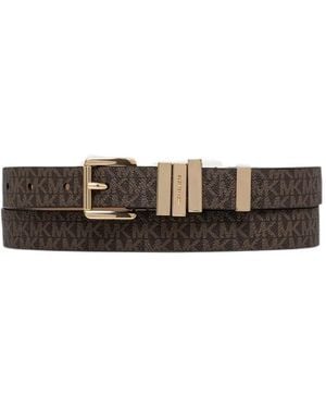 MICHAEL Michael Kors Signature Logo Belt - White