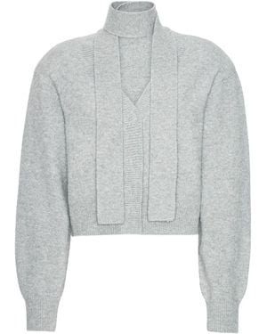 ROTATE BIRGER CHRISTENSEN Balloon-sleeve V-neck cardigan - Grau