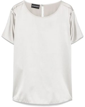 Emporio Armani サテン トップ - ホワイト