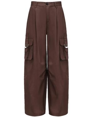 Feng Chen Wang Buckled Cargo Trousers - Brown