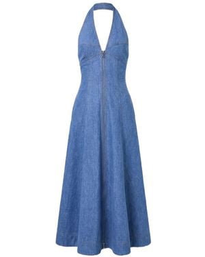 Nicholas Jurk Met Halternek En Rits - Blauw