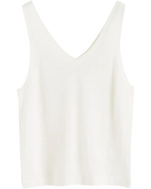 Chinti & Parker V-Neck Merino Top - White