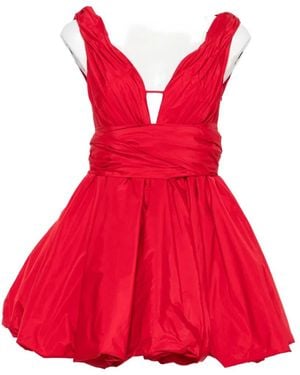 Blumarine Bow-Detail Ruched Mini Dress - Red