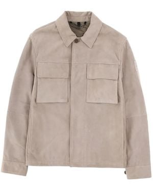 Belstaff Leather Shirt Jacket - Natural