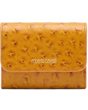 Roberto Cavalli Ostrich-Effect Card Holder - Orange
