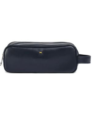 Doucal's レザー トラベルポーチ - ブルー