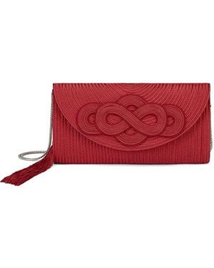 Shanghai Tang Infinity Knot Tassel Clutch Bag - Red