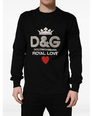 Dolce & Gabbana Verzierter Royal Love Pullover - Schwarz