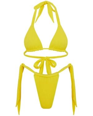 Let's Swim Top De Bikini Con Diseño Triangular - Amarillo