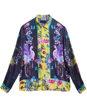 Versace Jeans Couture Hemd Mit Grafischem Print - Blau